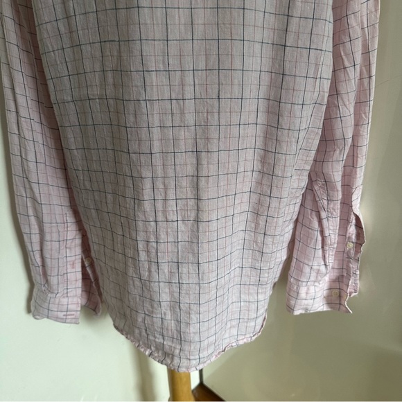 NWOT LE31 by Simons Semi Fit Checker Linen Shirt sz XL - Picture 4 of 10